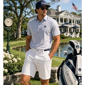 Greyson Men’s XXL White Performance Golf Shorts Stretch Athletic Country Club